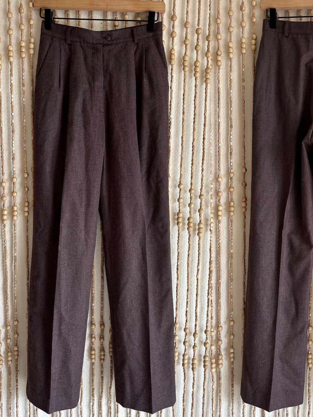 Paul Stanley Vintage Wool Brown High Waisted Collegiate Librarian Trouser Pants